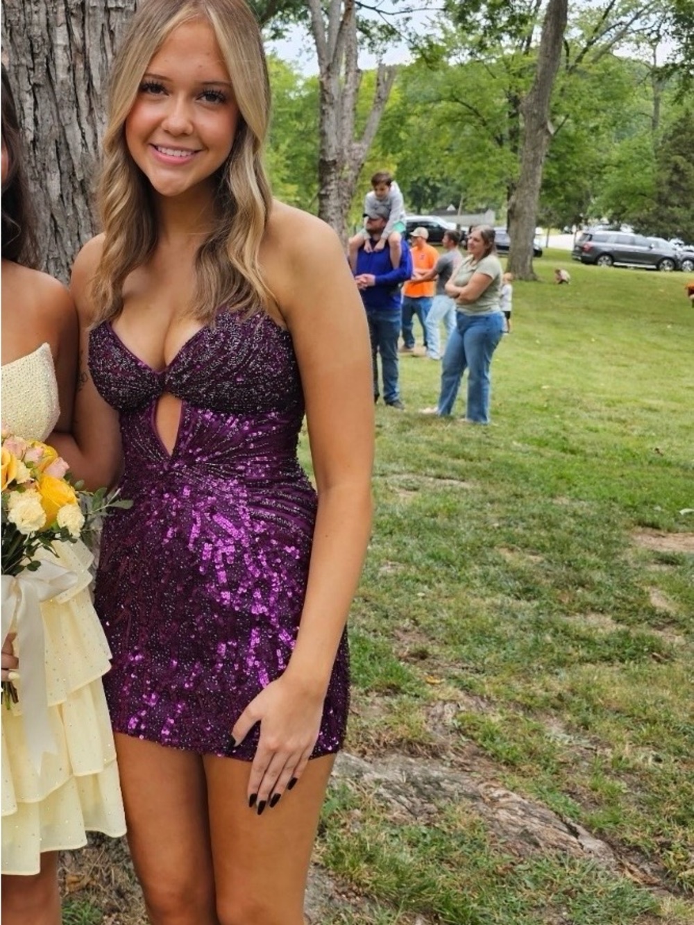 Primavera Couture 4610 Plum Sequin Homecoming Dress Size Paid $395 sell for $225